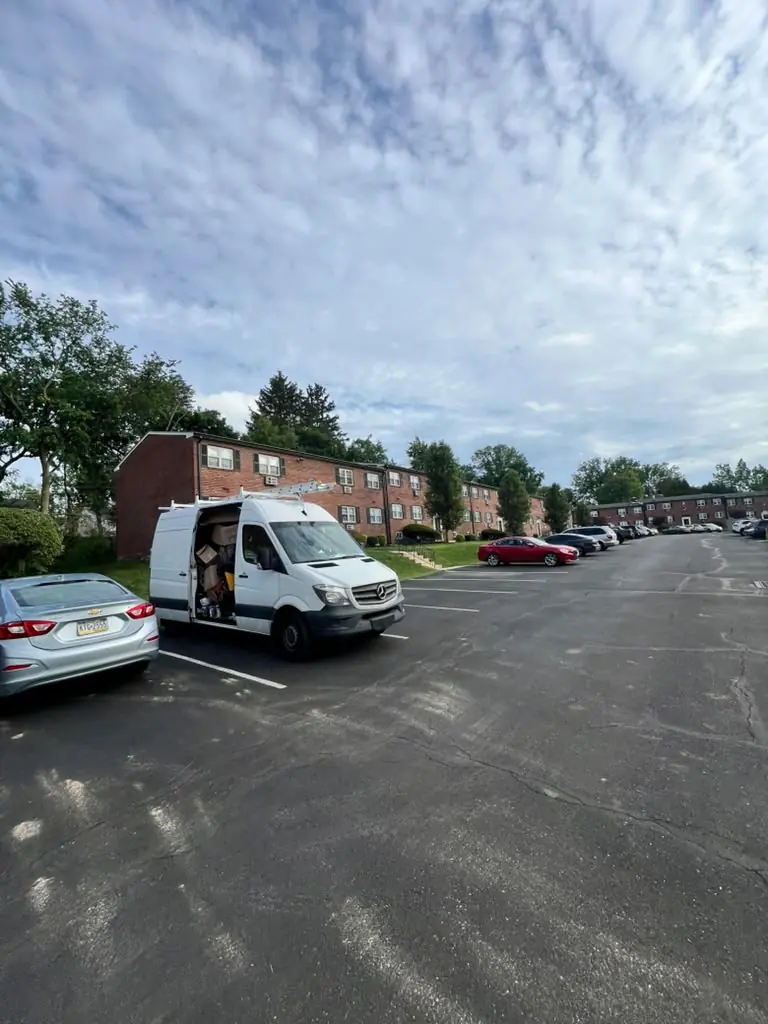 TopFlow Gutters work van on a job site